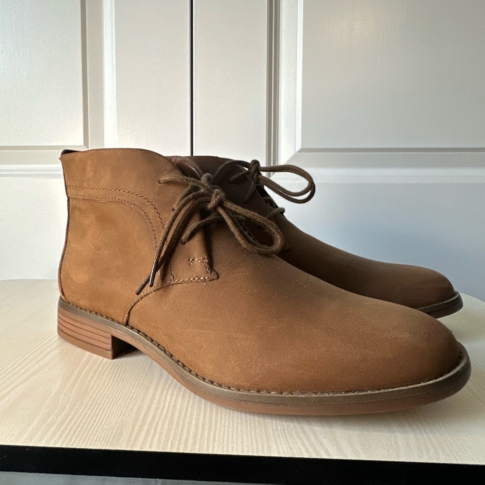 Clarks Brown Chukka Boots with Minimalist Design